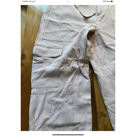 Banana Republic Womans 4P Slim Refined Stretch Cropped Cargo Pant Light Pink - Picture 4 of 9